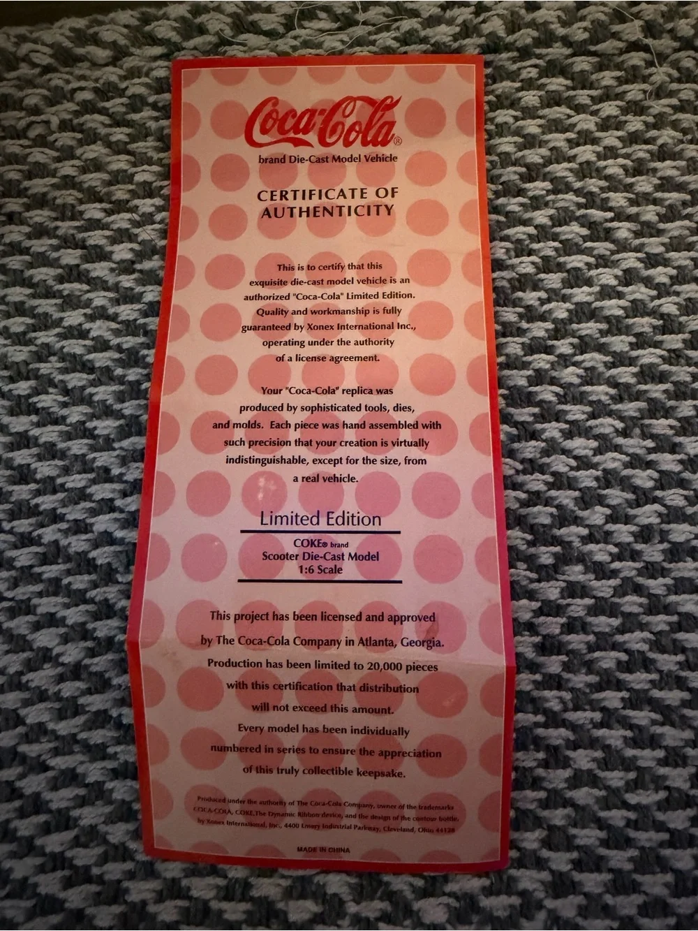 Coca Cola Red Vintage-Style Mini Scooter Toy